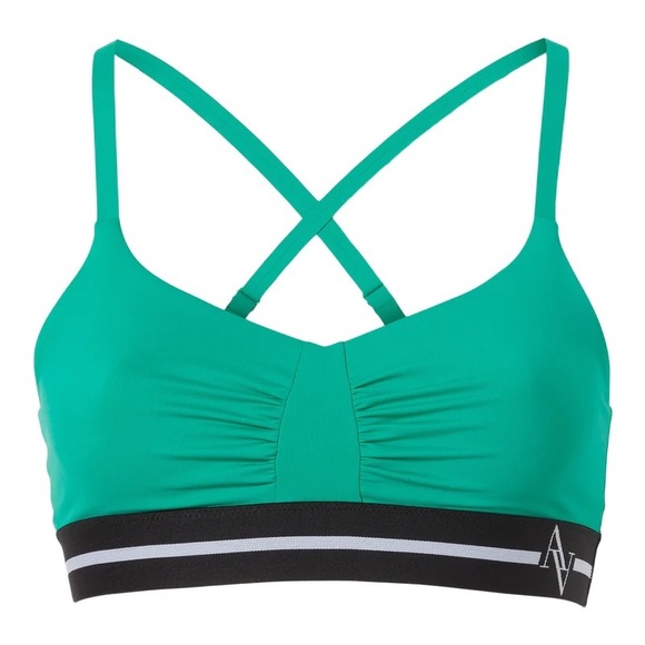 All Access Logo Elastic Flow Bra in Emerald Size L - Picture 3 of 7
